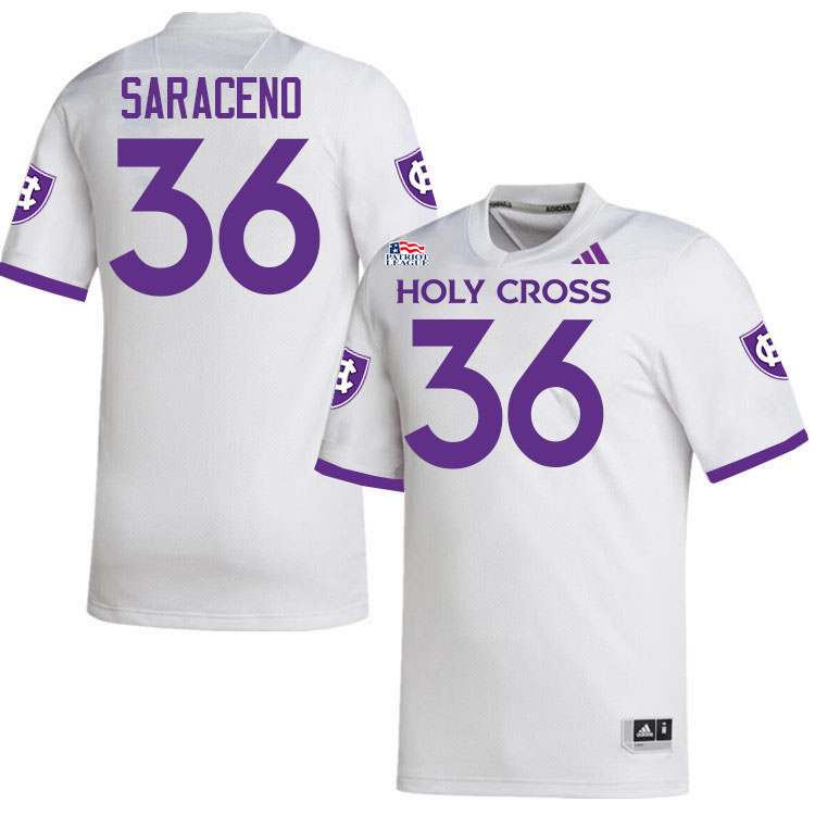 Holy Cross Crusaders #36 Owen Saraceno College Football Jerseys,Uniforms-White